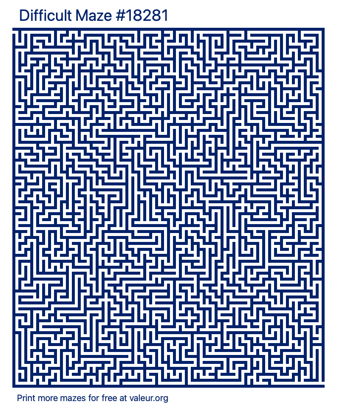 Free Printable Difficult Maze number 18281
