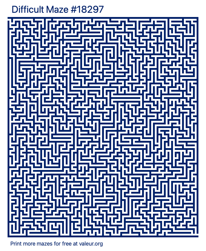 Free Printable Difficult Maze number 18297