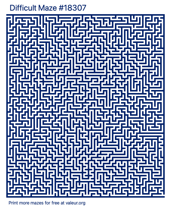 Free Printable Difficult Maze number 18307