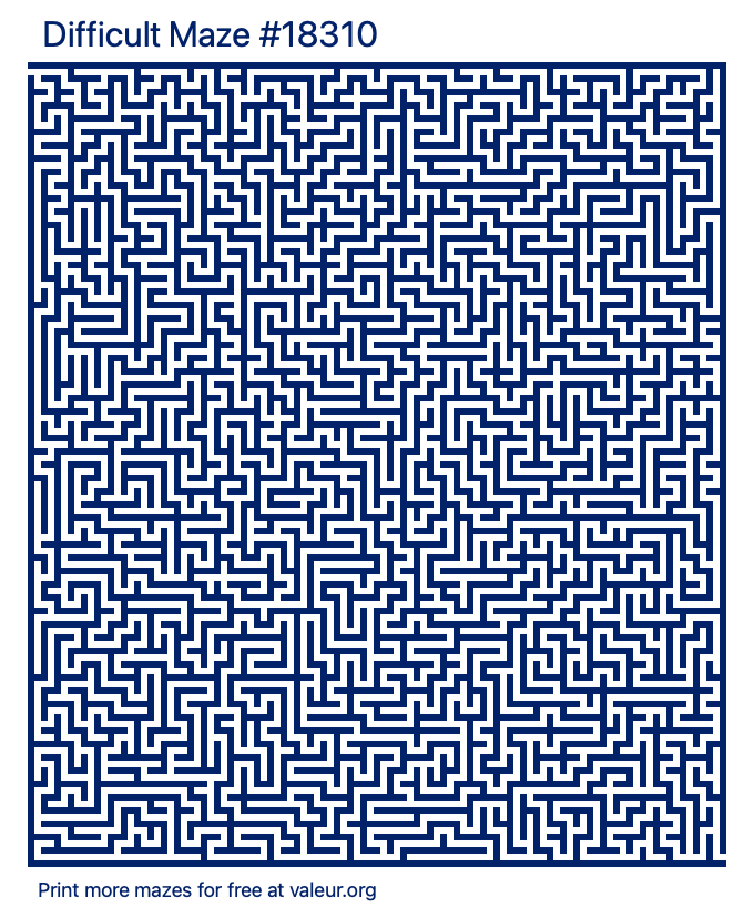 Free Printable Difficult Maze number 18310