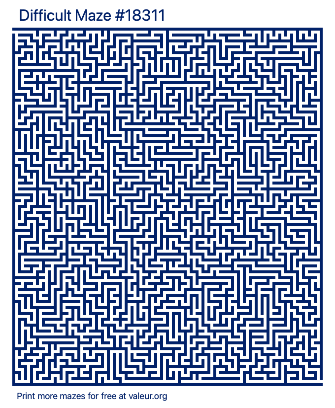 Free Printable Difficult Maze number 18311