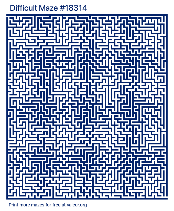 Free Printable Difficult Maze number 18314