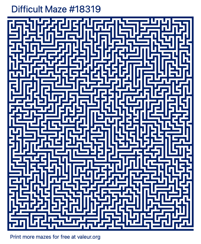 Free Printable Difficult Maze number 18319