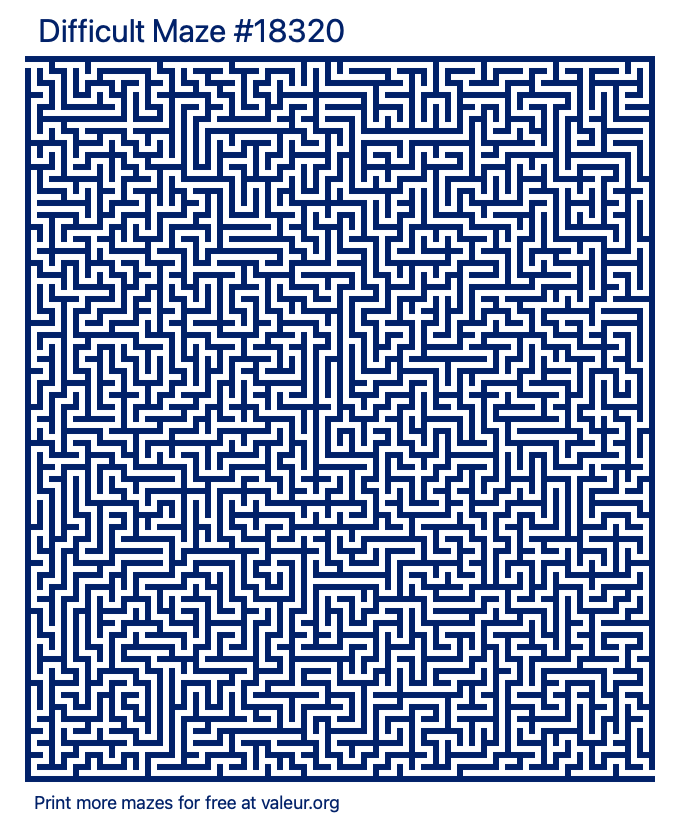 Free Printable Difficult Maze number 18320