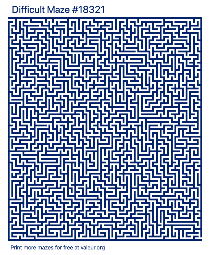 Free Printable Difficult Maze number 18321