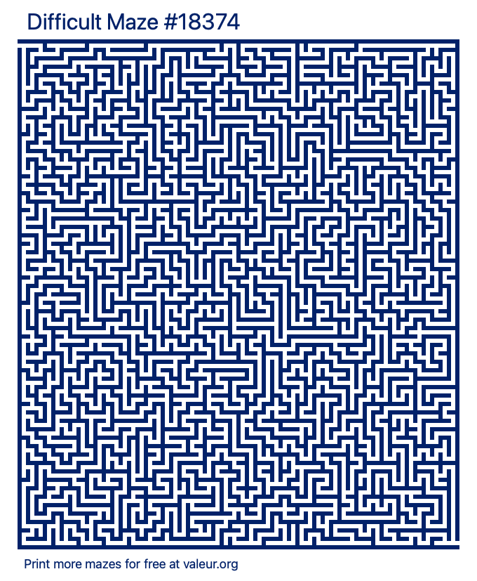 Free Printable Difficult Maze number 18374