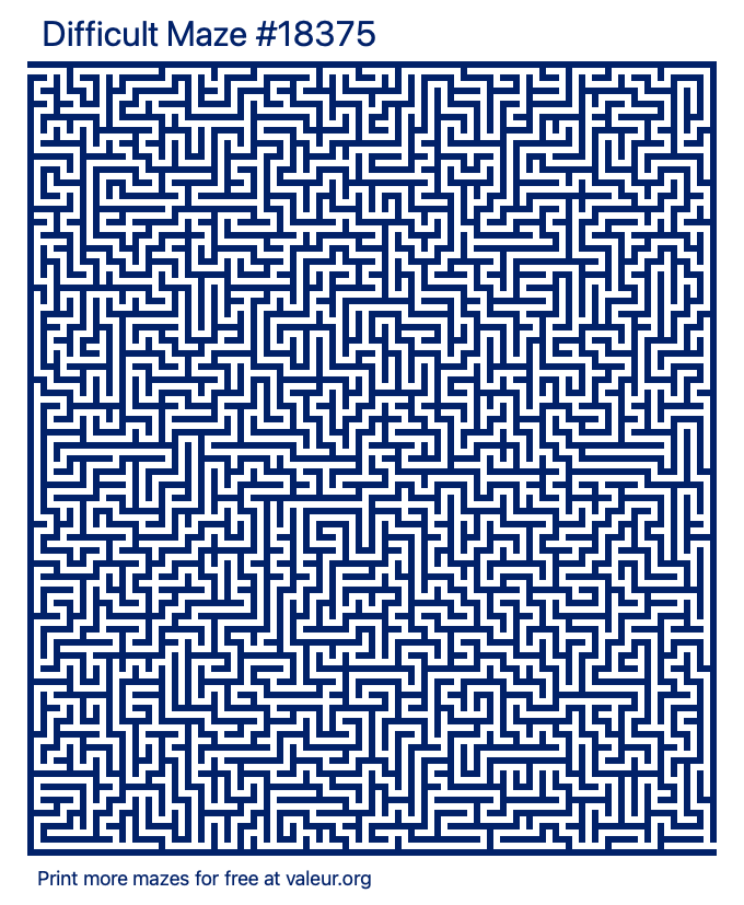 Free Printable Difficult Maze number 18375