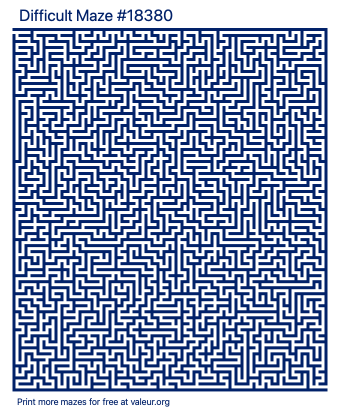 Free Printable Difficult Maze number 18380