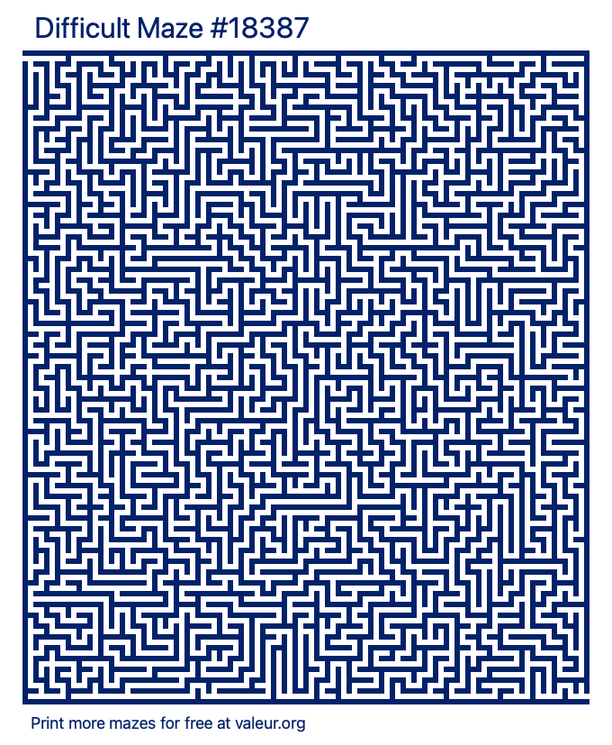 Free Printable Difficult Maze number 18387