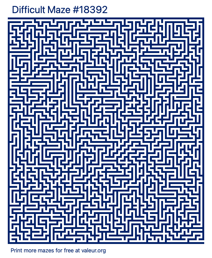 Free Printable Difficult Maze number 18392