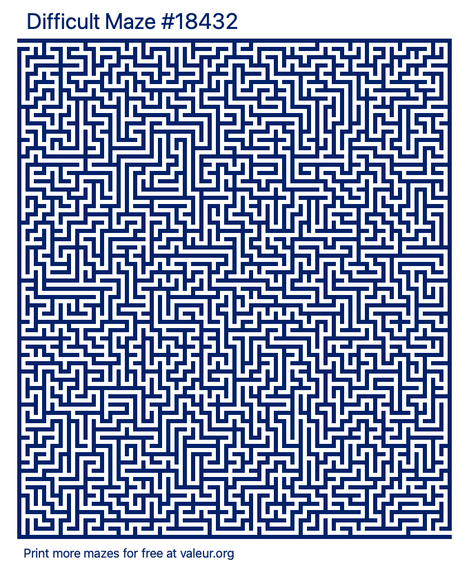 Free Printable Difficult Maze number 18432