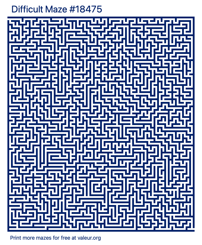 Free Printable Difficult Maze number 18475