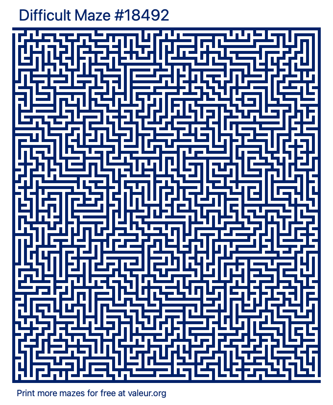 Free Printable Difficult Maze number 18492