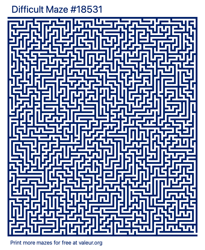 Free Printable Difficult Maze number 18531