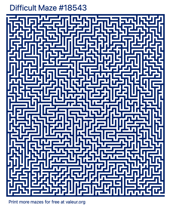 Free Printable Difficult Maze number 18543