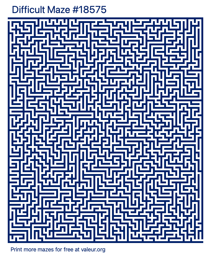 Free Printable Difficult Maze number 18575
