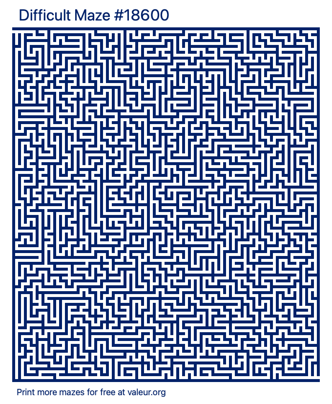 Free Printable Difficult Maze number 18600