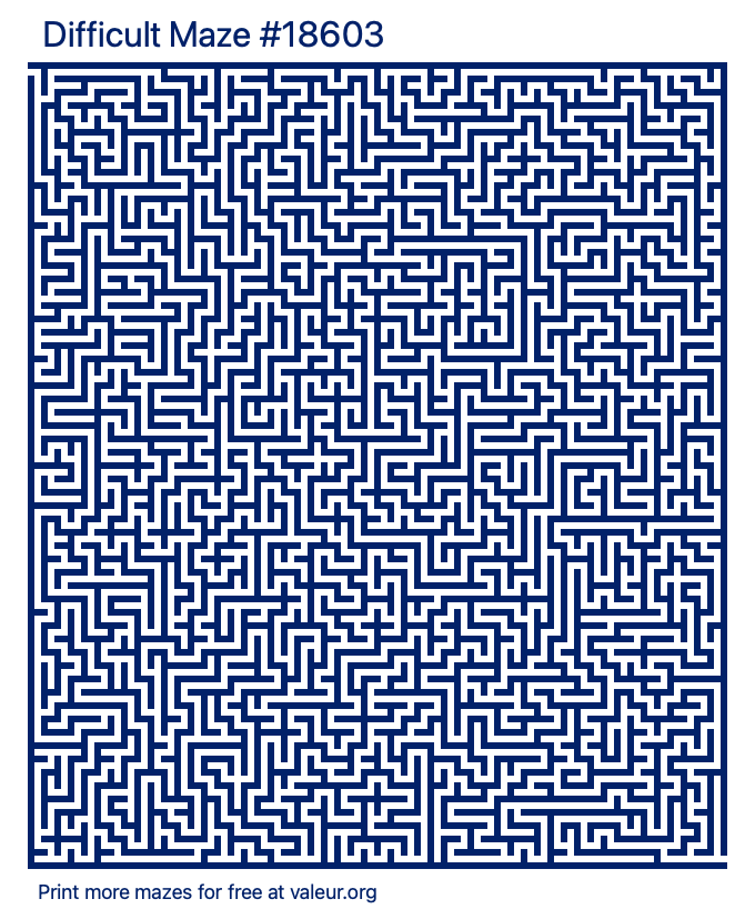 Free Printable Difficult Maze number 18603