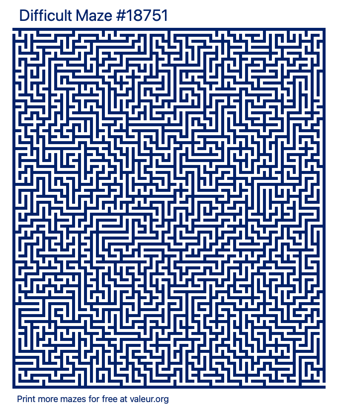 Free Printable Difficult Maze number 18751