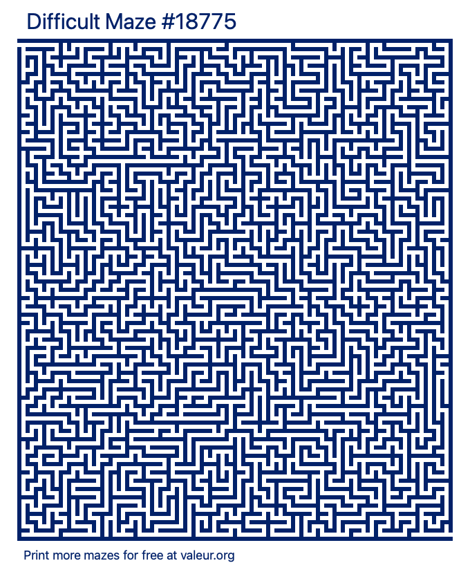 Free Printable Difficult Maze number 18775