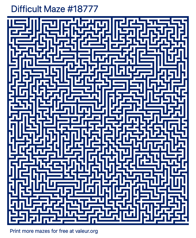 Free Printable Difficult Maze number 18777