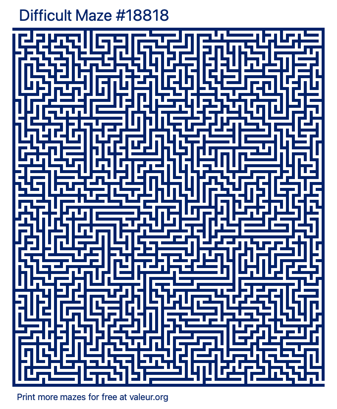 Free Printable Difficult Maze number 18818