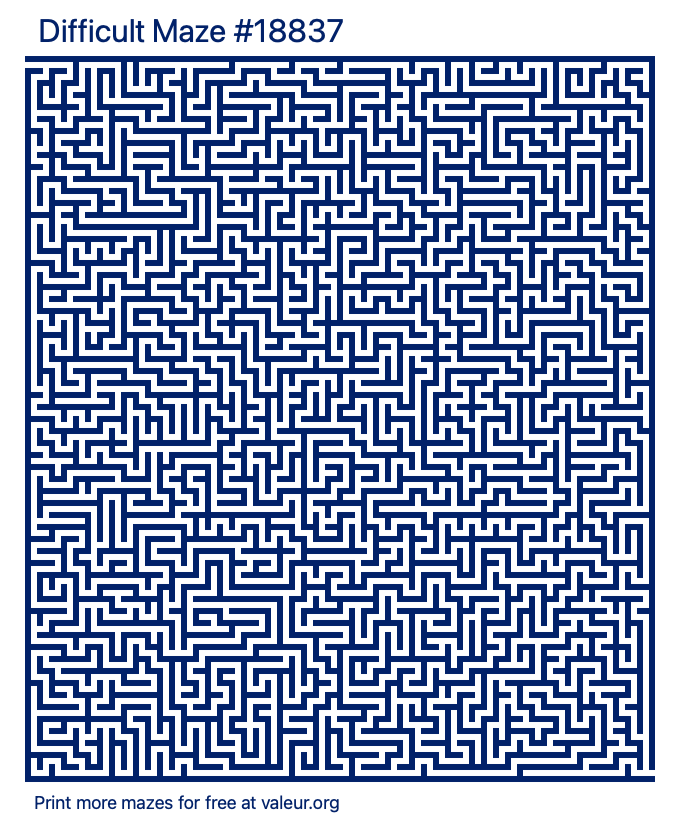Free Printable Difficult Maze number 18837