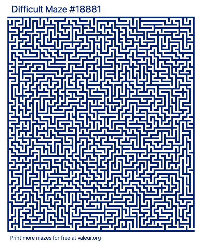 Free Printable Difficult Maze number 18881