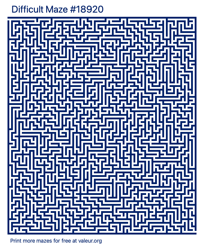 Free Printable Difficult Maze number 18920