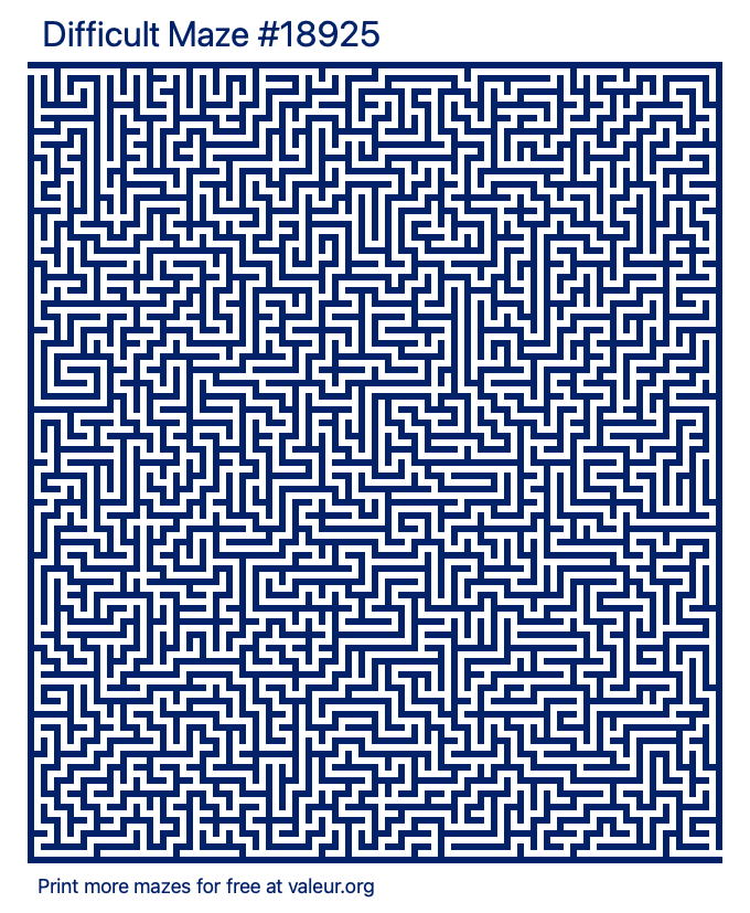 Free Printable Difficult Maze number 18925