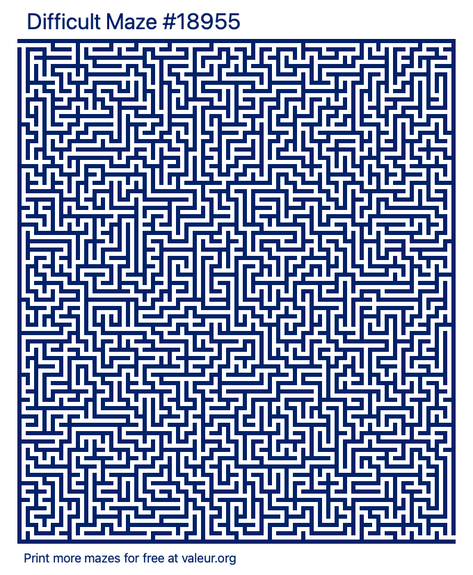 Free Printable Difficult Maze number 18955