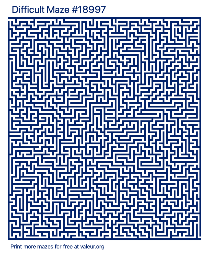Free Printable Difficult Maze number 18997