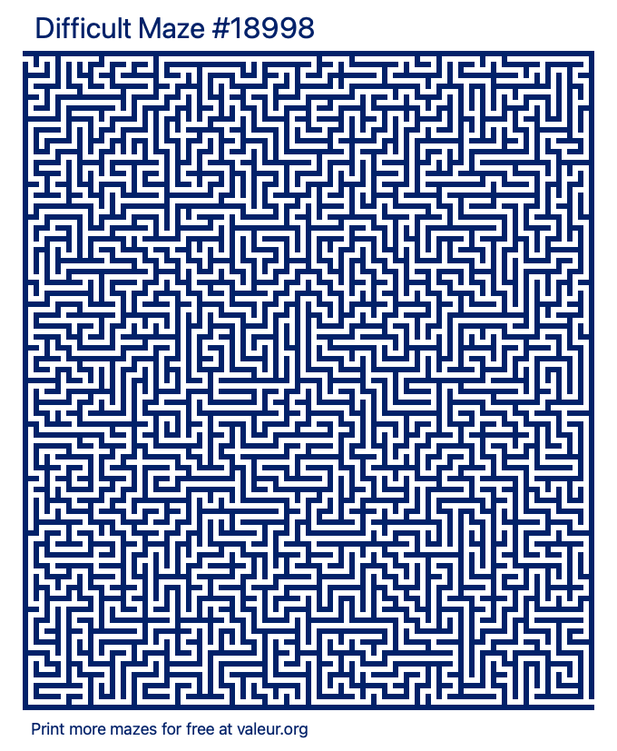 Free Printable Difficult Maze number 18998