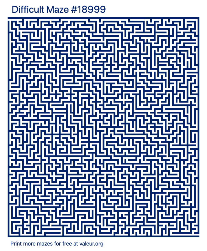 Free Printable Difficult Maze number 18999