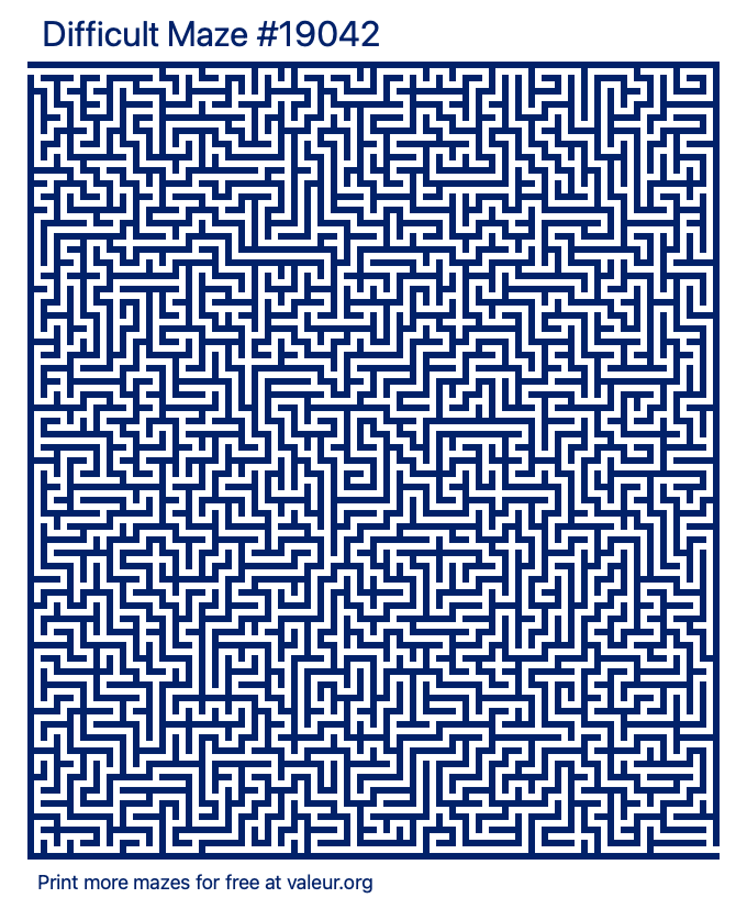 Free Printable Difficult Maze number 19042