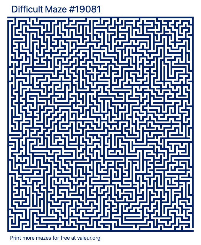 Free Printable Difficult Maze number 19081