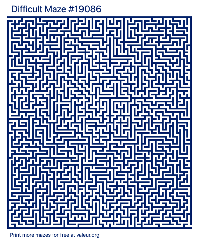 Free Printable Difficult Maze number 19086