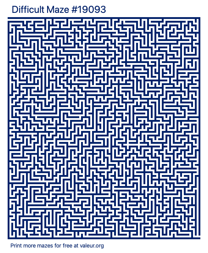 Free Printable Difficult Maze number 19093