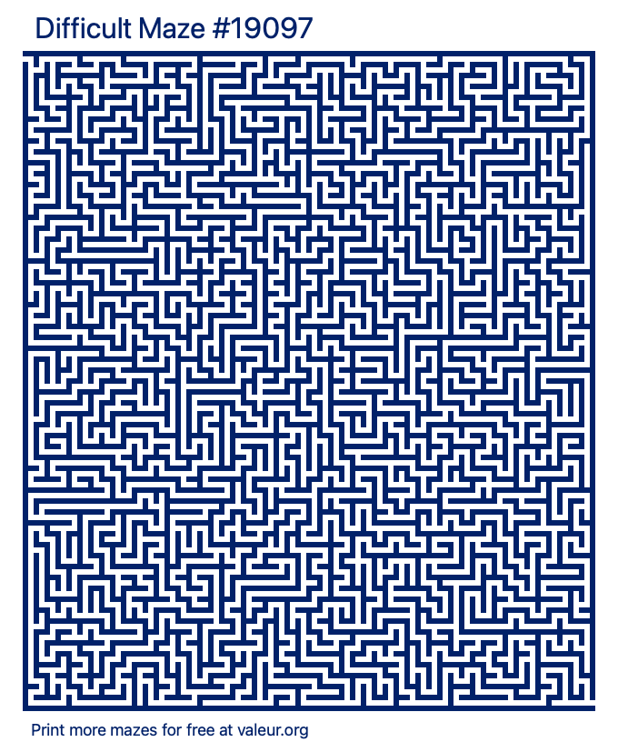 Free Printable Difficult Maze number 19097