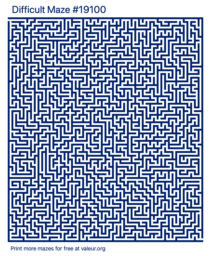 Free Printable Difficult Maze number 19100