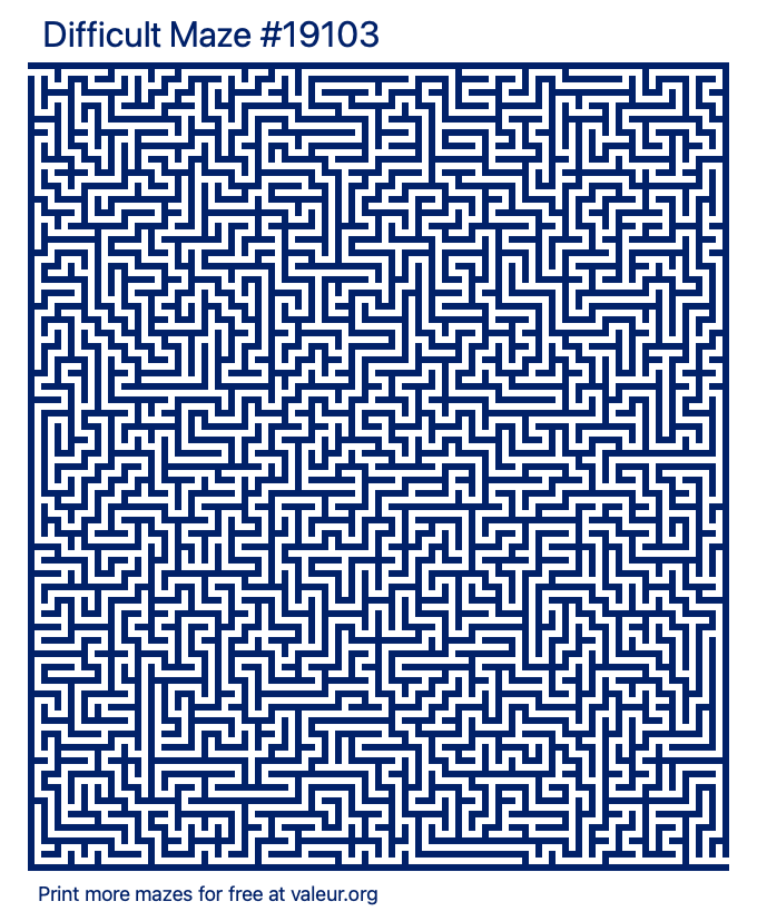 Free Printable Difficult Maze number 19103