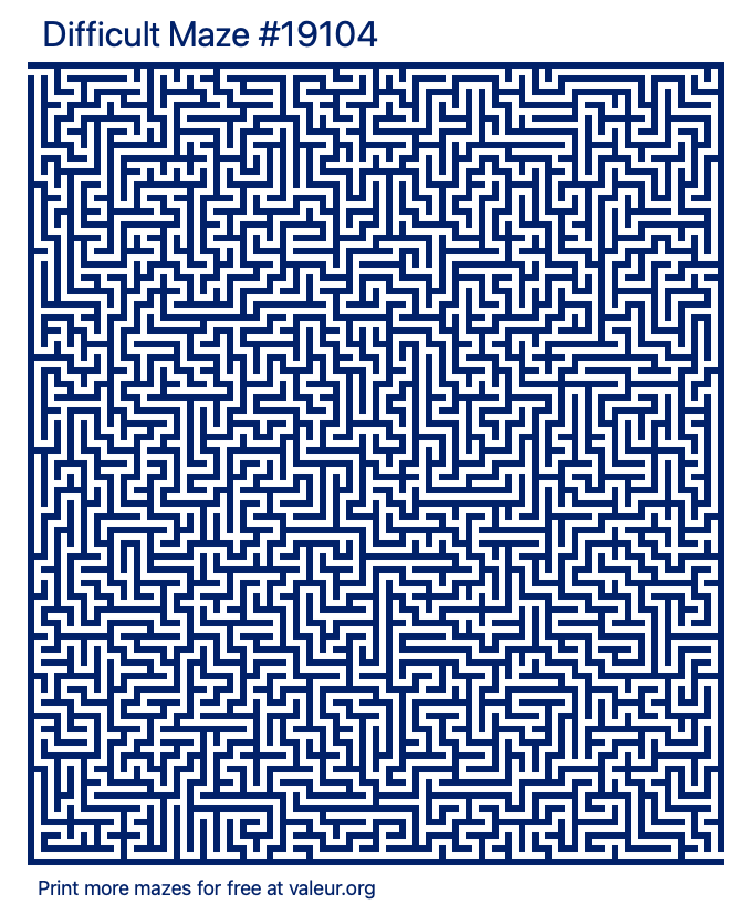 Free Printable Difficult Maze number 19104