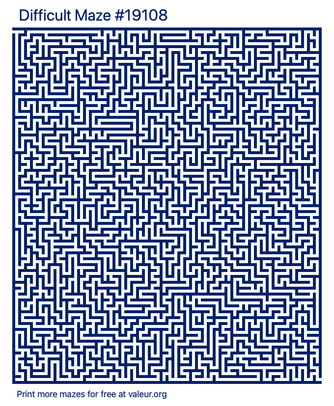 Free Printable Difficult Maze number 19108