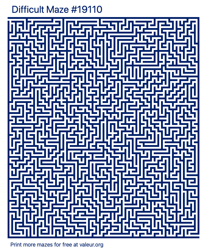 Free Printable Difficult Maze number 19110