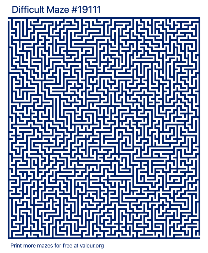 Free Printable Difficult Maze number 19111