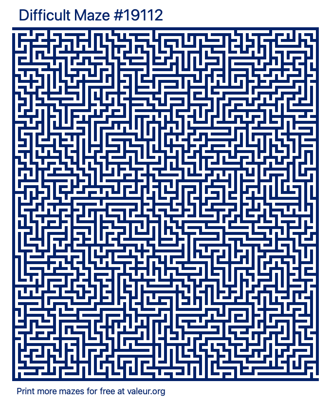 Free Printable Difficult Maze number 19112