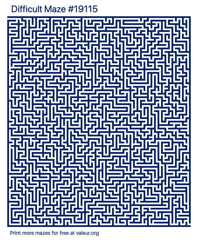 Free Printable Difficult Maze number 19115