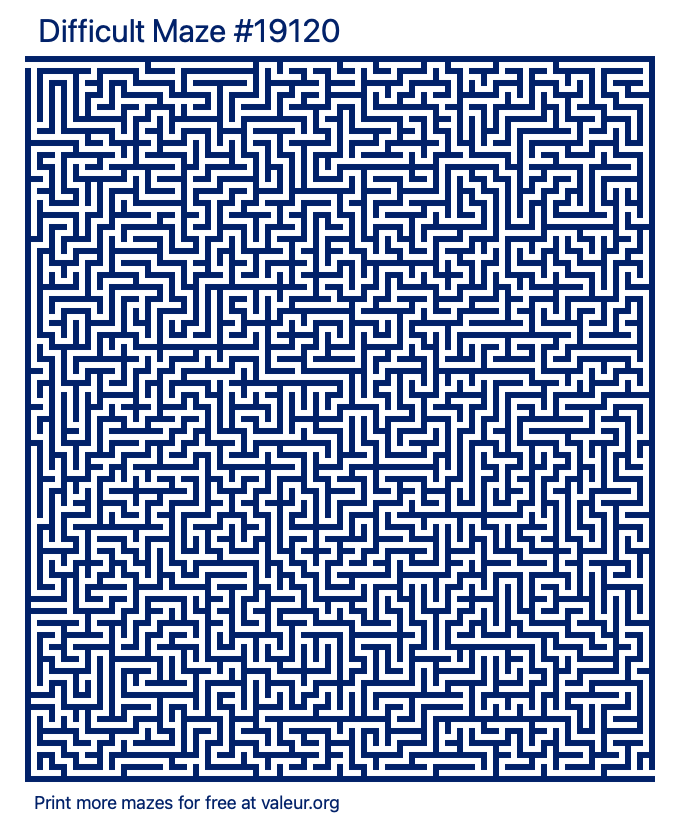 Free Printable Difficult Maze number 19120