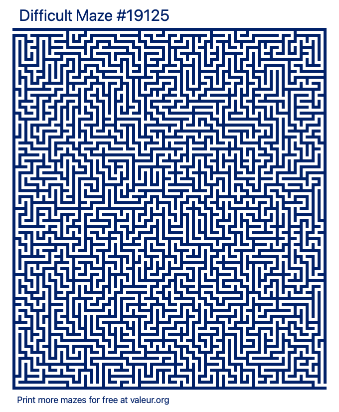 Free Printable Difficult Maze number 19125