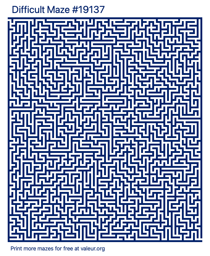 Free Printable Difficult Maze number 19137